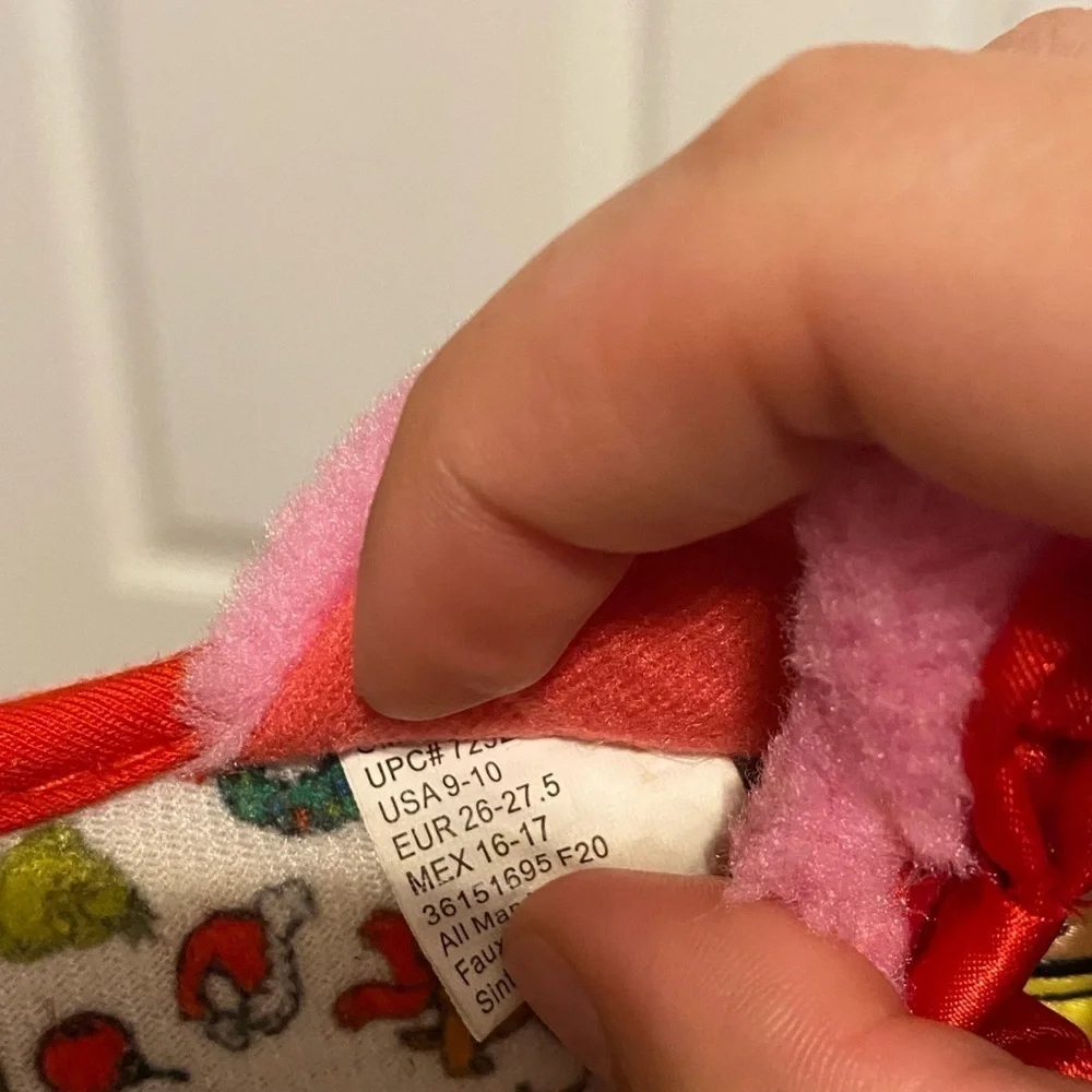 Cindy Lou Who Slippers Pink Sz 9 10 Girls Kids Dr. Seuss